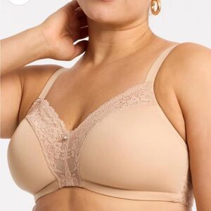 Chic Charcoal Lace Trim Bra